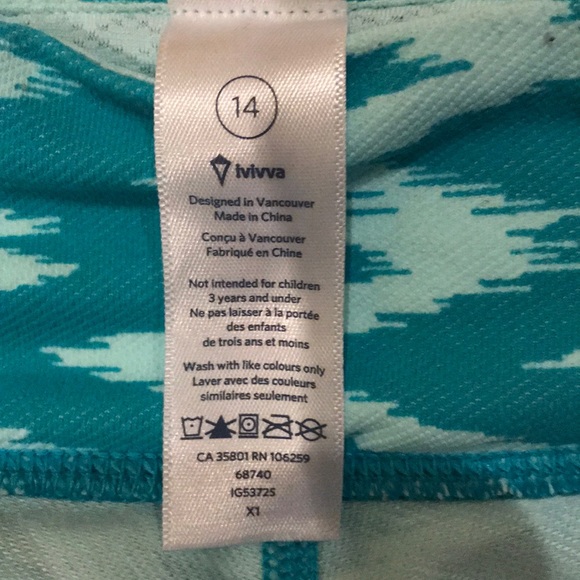 Ivivva leggings by lululemon. Girls size 14 - Picture 2 of 2